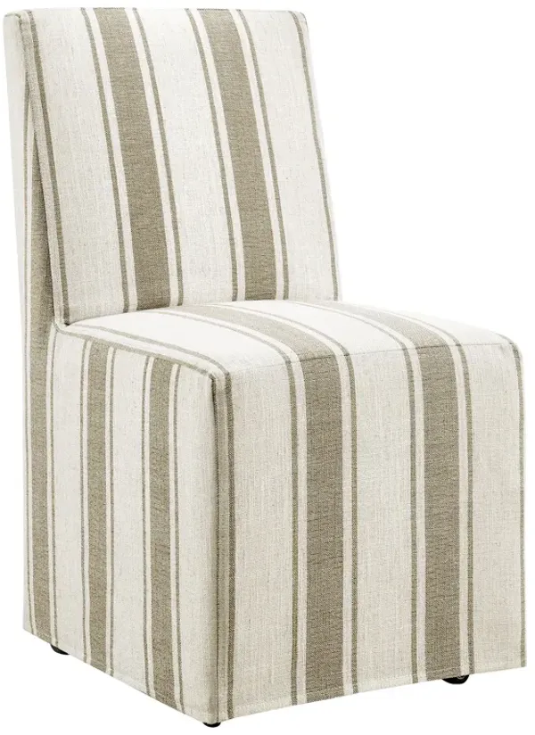 Tessera Striped Slipcovered Dining Side Chair by Modway Tan Stripe
