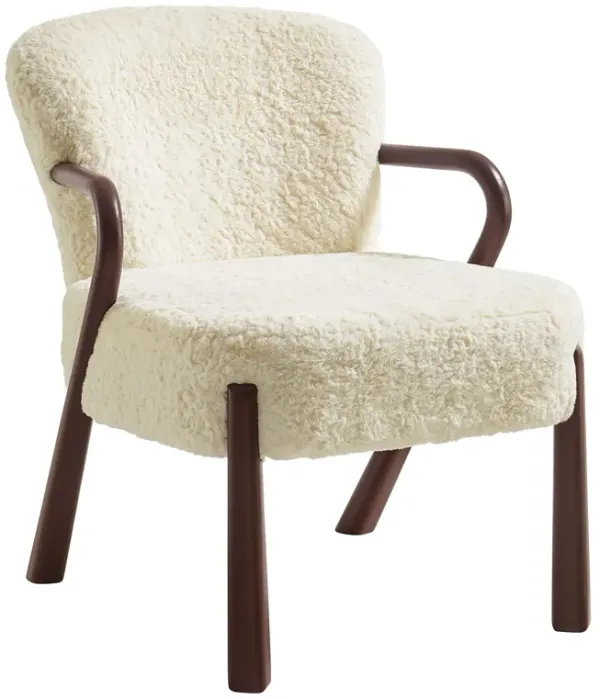 Arden Faux Shearling Accent Armchair by Modway Ecru