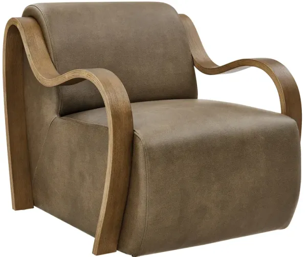 Atrium Vegan Leather Accent Armchair by Modway Mushroom