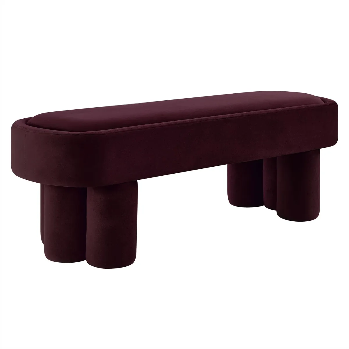 Mossi Oval Performance Velvet Accent Bench by Modway Chocolate Brown