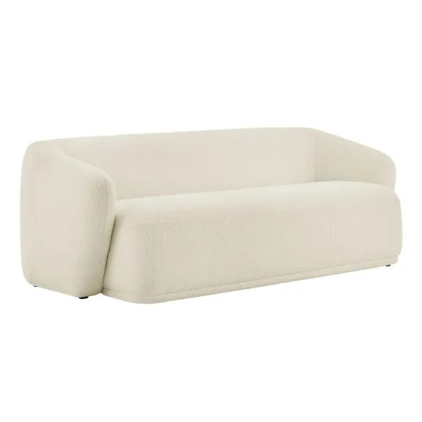 Monica 88 Inch Boucle Fabric Sofa by Modway Cream