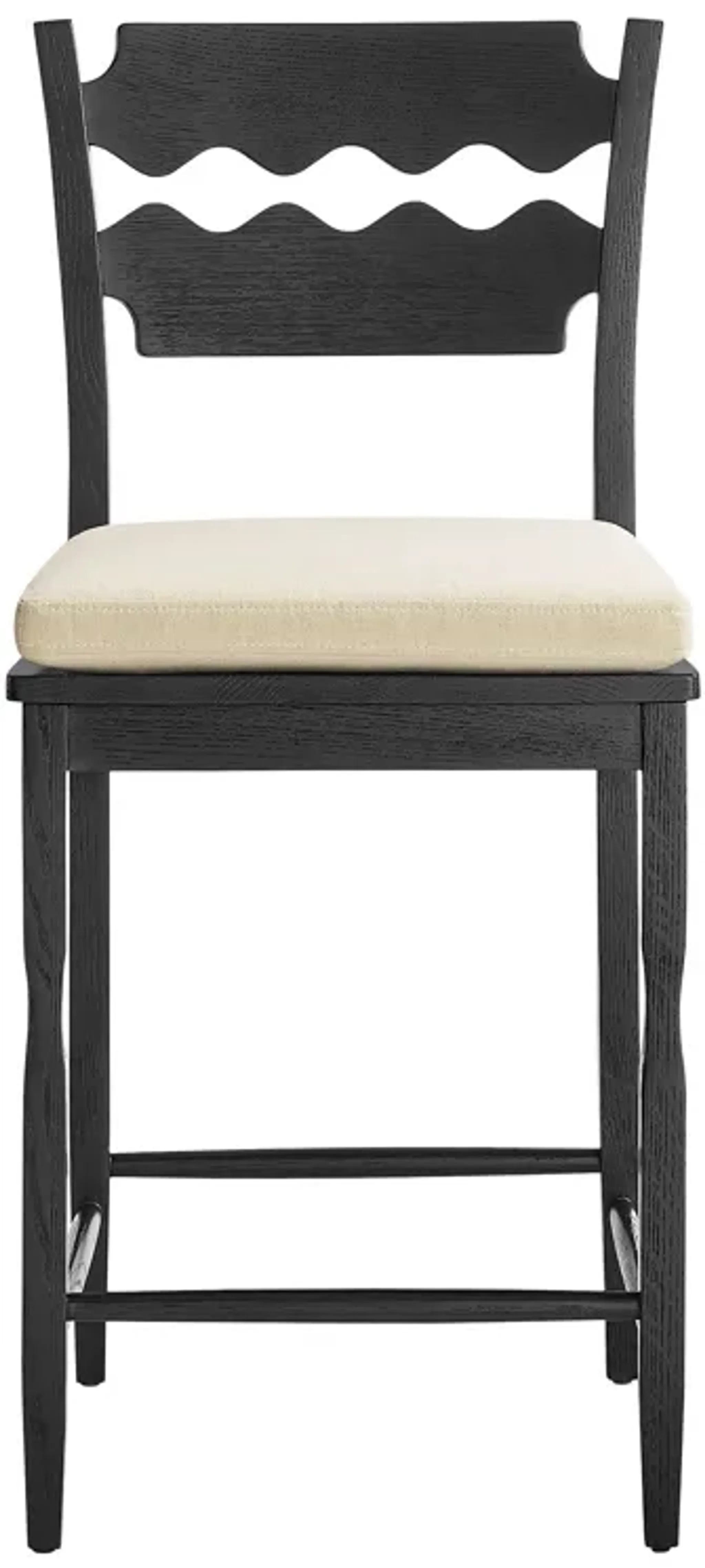 Jax Oak Wood Counter Stool With Wavy Razor Back And Cushion By Modway ...
