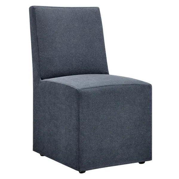 Tessera Upholstered Linen-Blend Slipcovered Dining Chair by Modway Denim
