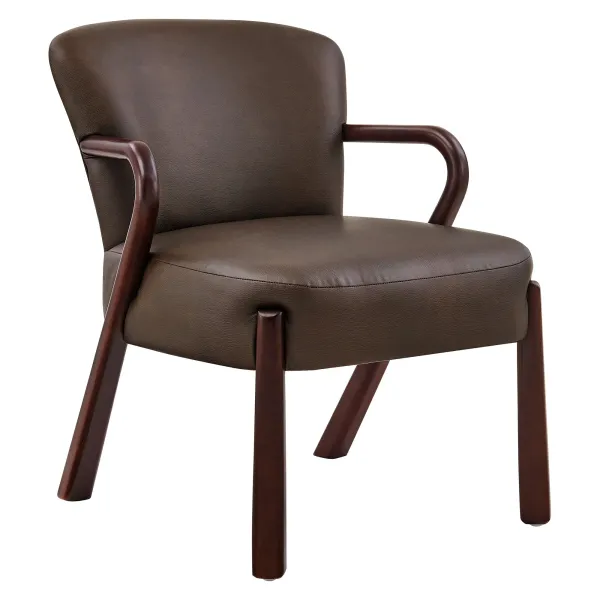 Arden Faux Leather Upholstered Accent Armchair by Modway Espresso