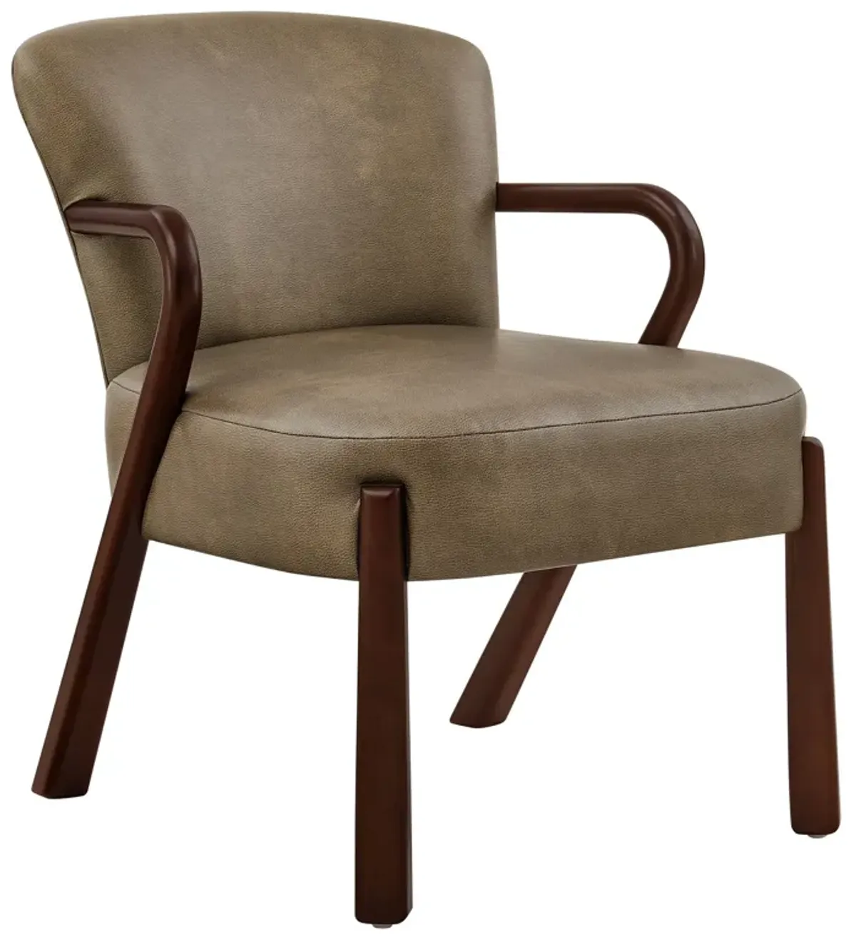 Arden Faux Leather Upholstered Accent Armchair by Modway Mushroom