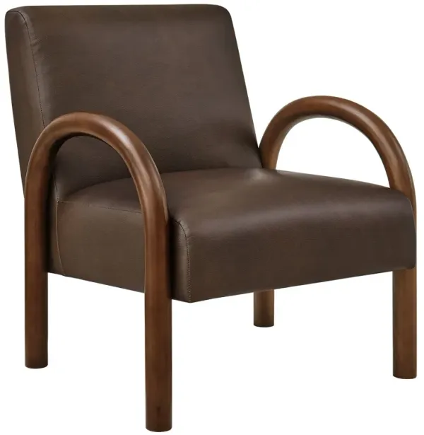 Lunet Faux Leather Upholstered Accent Chair by Modway Espresso