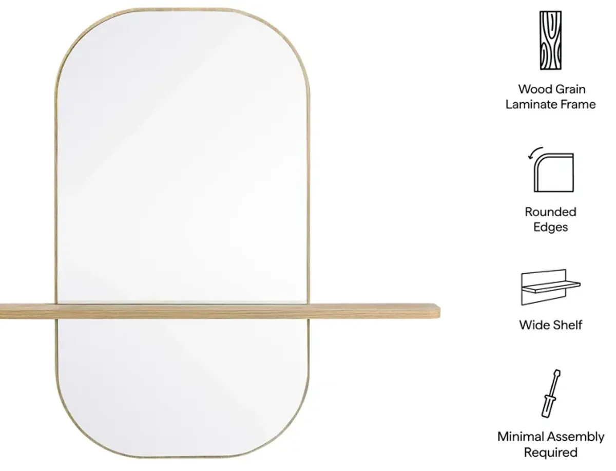 Solstice Large Oval Mirror by Modway Oak