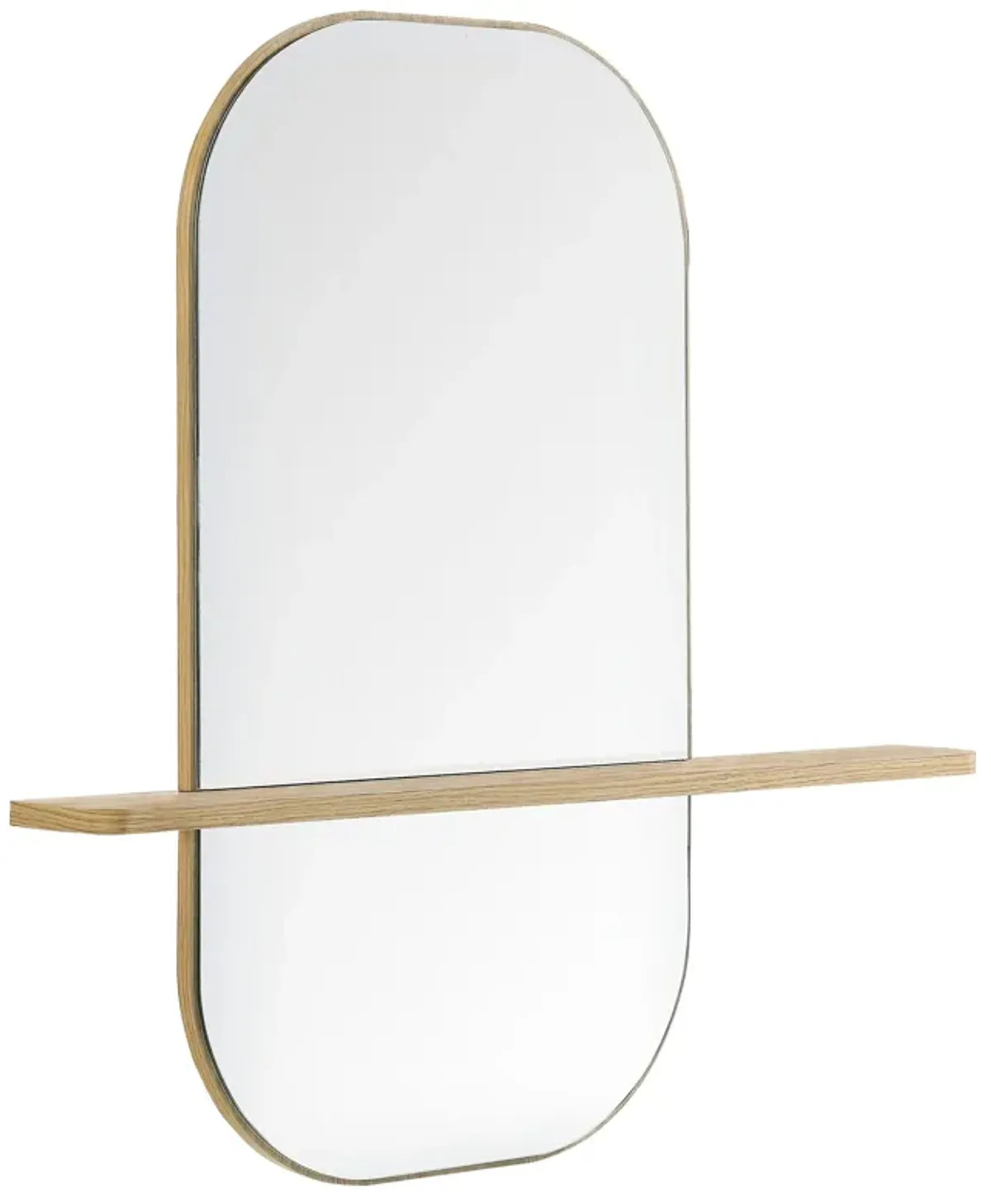 Solstice Large Oval Mirror by Modway Walnut