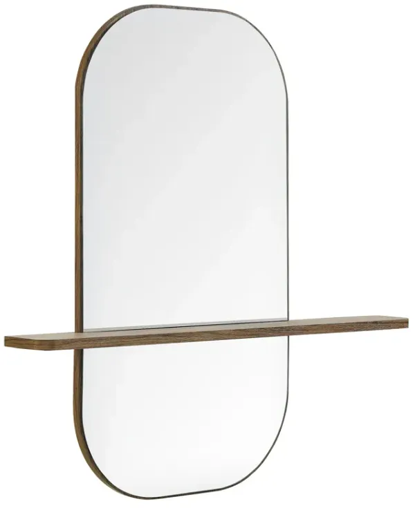 Solstice Large Oval Mirror by Modway Walnut