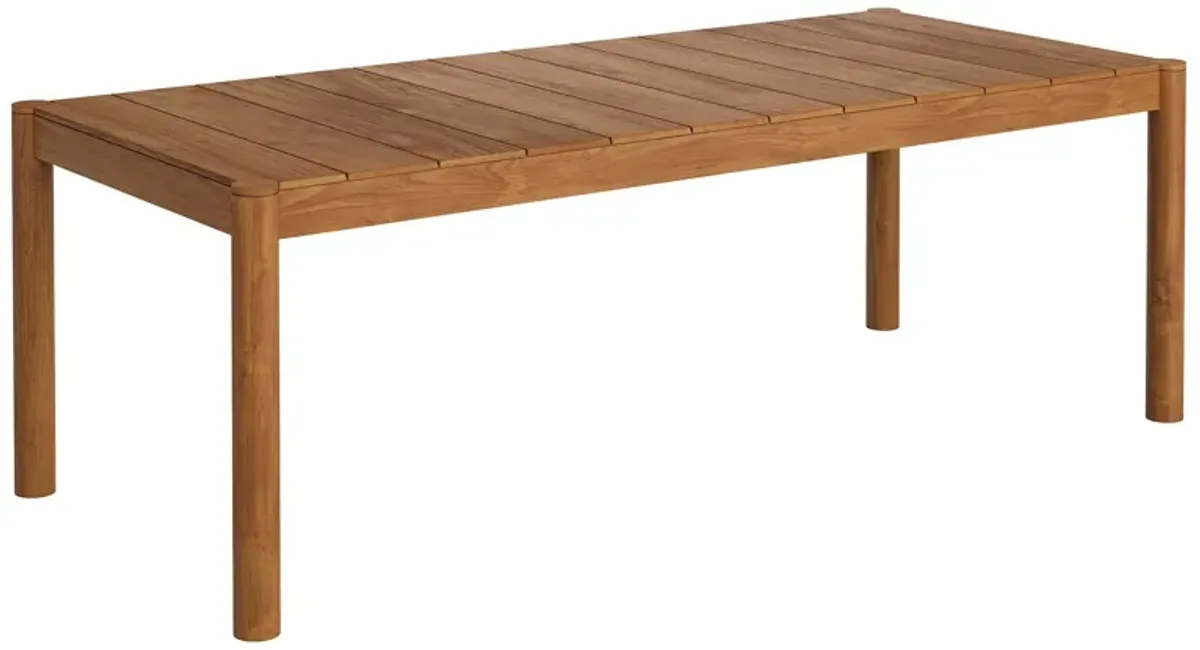 Eleni 89-Inch Outdoor Patio Teak Wood Dining Table by Modway Natural