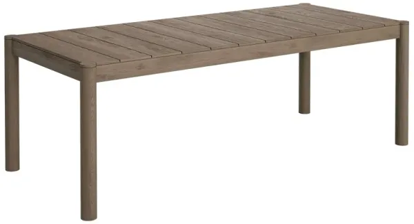 Eleni 89-Inch Outdoor Patio Teak Wood Dining Table by Modway Weathered Gray