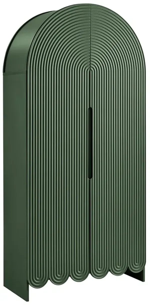 Dahlia 78 Inch Fluted and Scalloped Arched Storage Cabinet by Modway Hunter Green