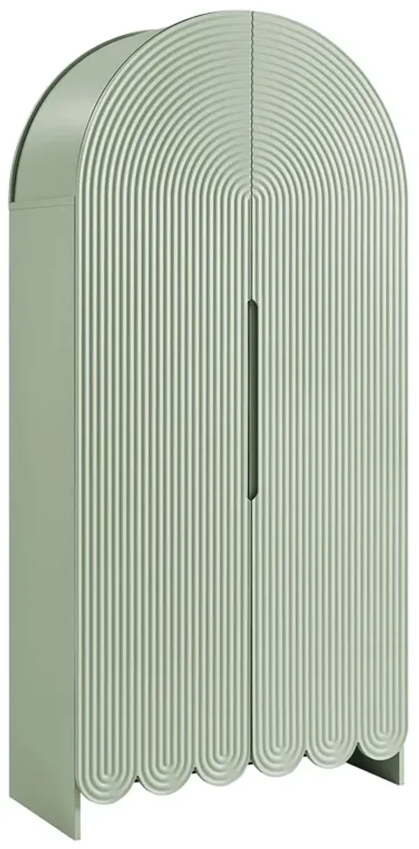Dahlia 78 Inch Fluted and Scalloped Arched Storage Cabinet by Modway Sage