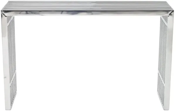 Gridiron Console Table by Modway Silver