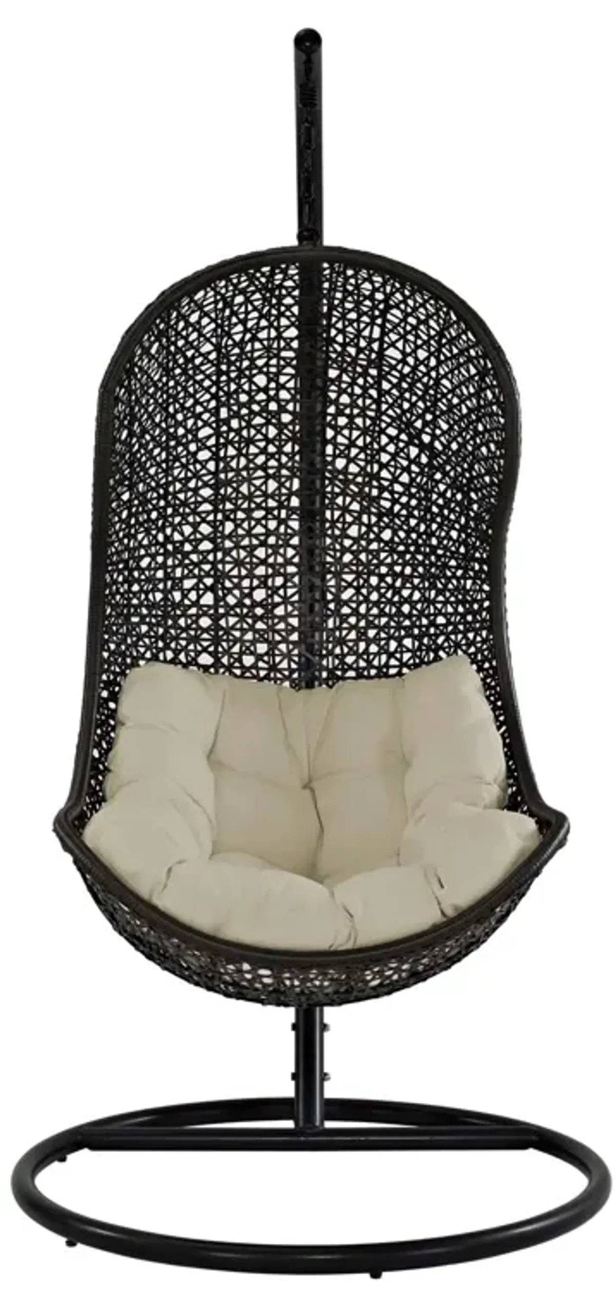 Parlay Swing Outdoor Patio Fabric Lounge Chair by Modway Espresso Beige