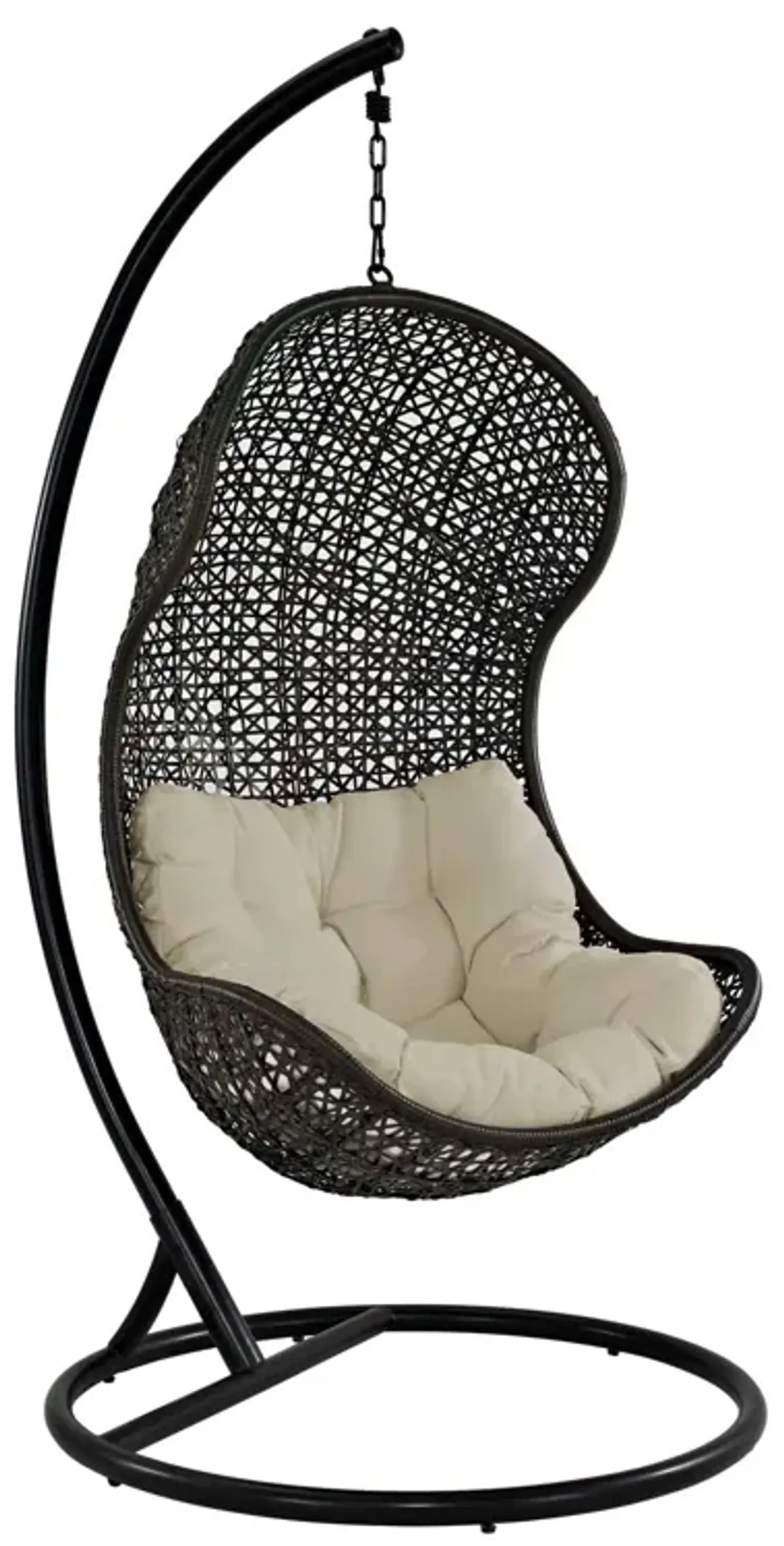 Parlay Swing Outdoor Patio Fabric Lounge Chair by Modway Espresso Beige