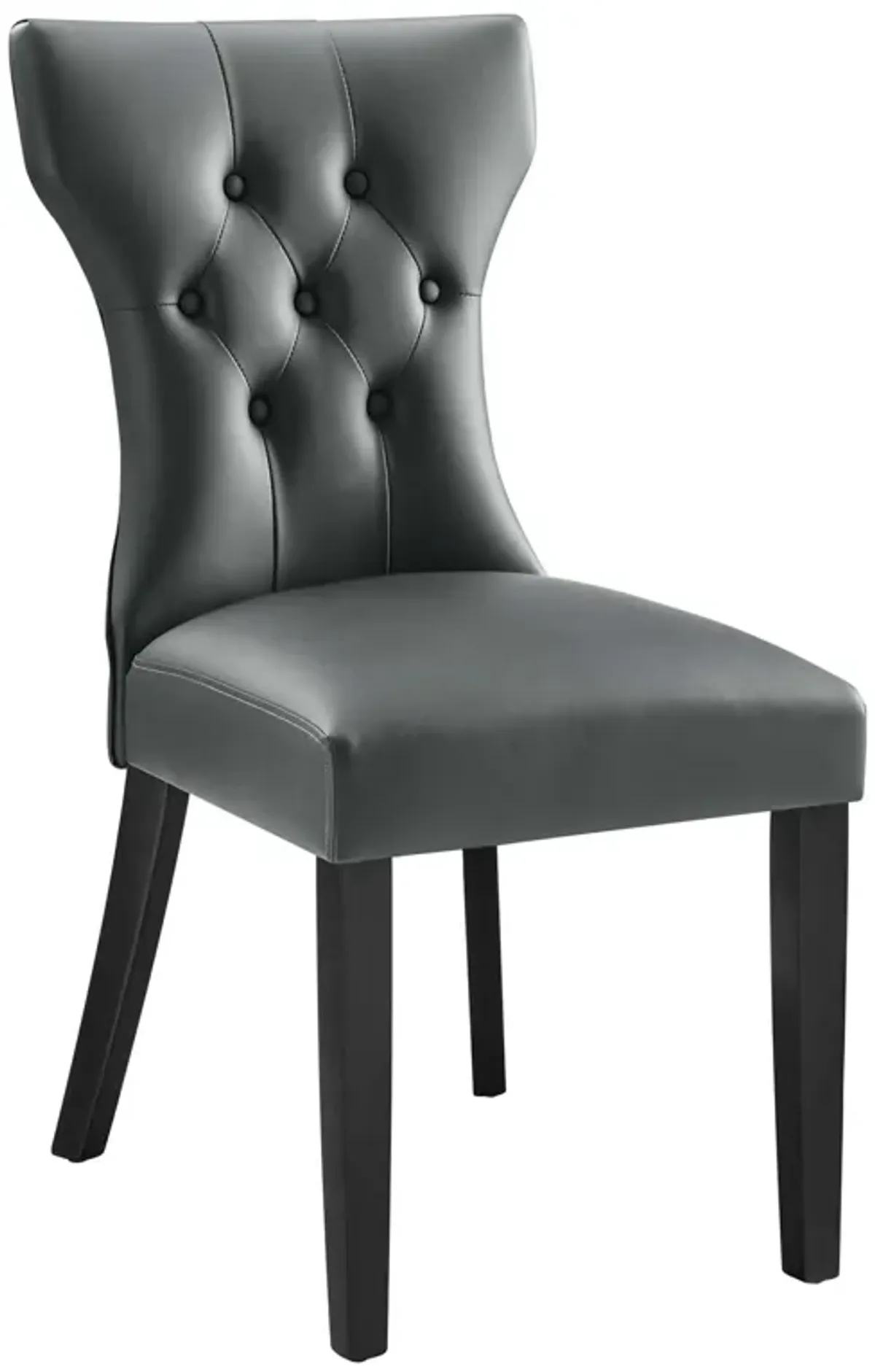 Silhouette Dining Vinyl Side Chair by Modway Tan