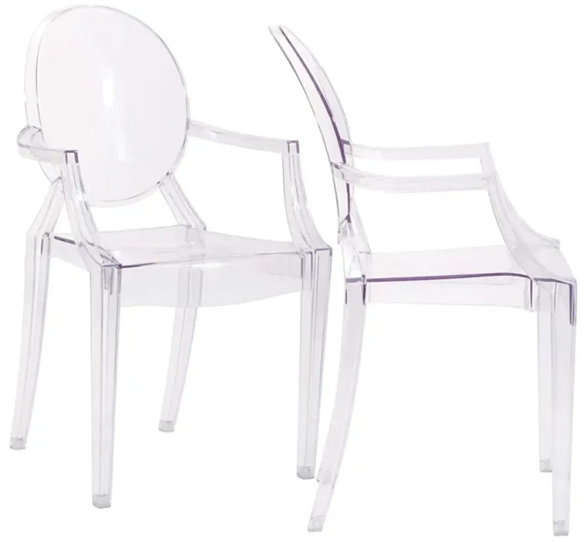 Casper Dining Armchairs Set of 2 by Modway Clear