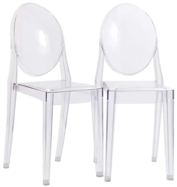 Casper Dining Chairs Set of 2 by Modway Clear