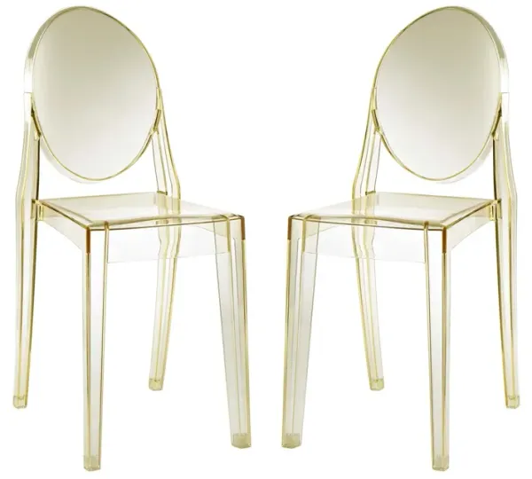 Casper Dining Chairs Set of 2 by Modway Yellow