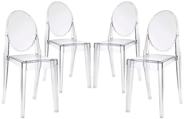 Casper Dining Chairs Set of 4 by Modway Clear