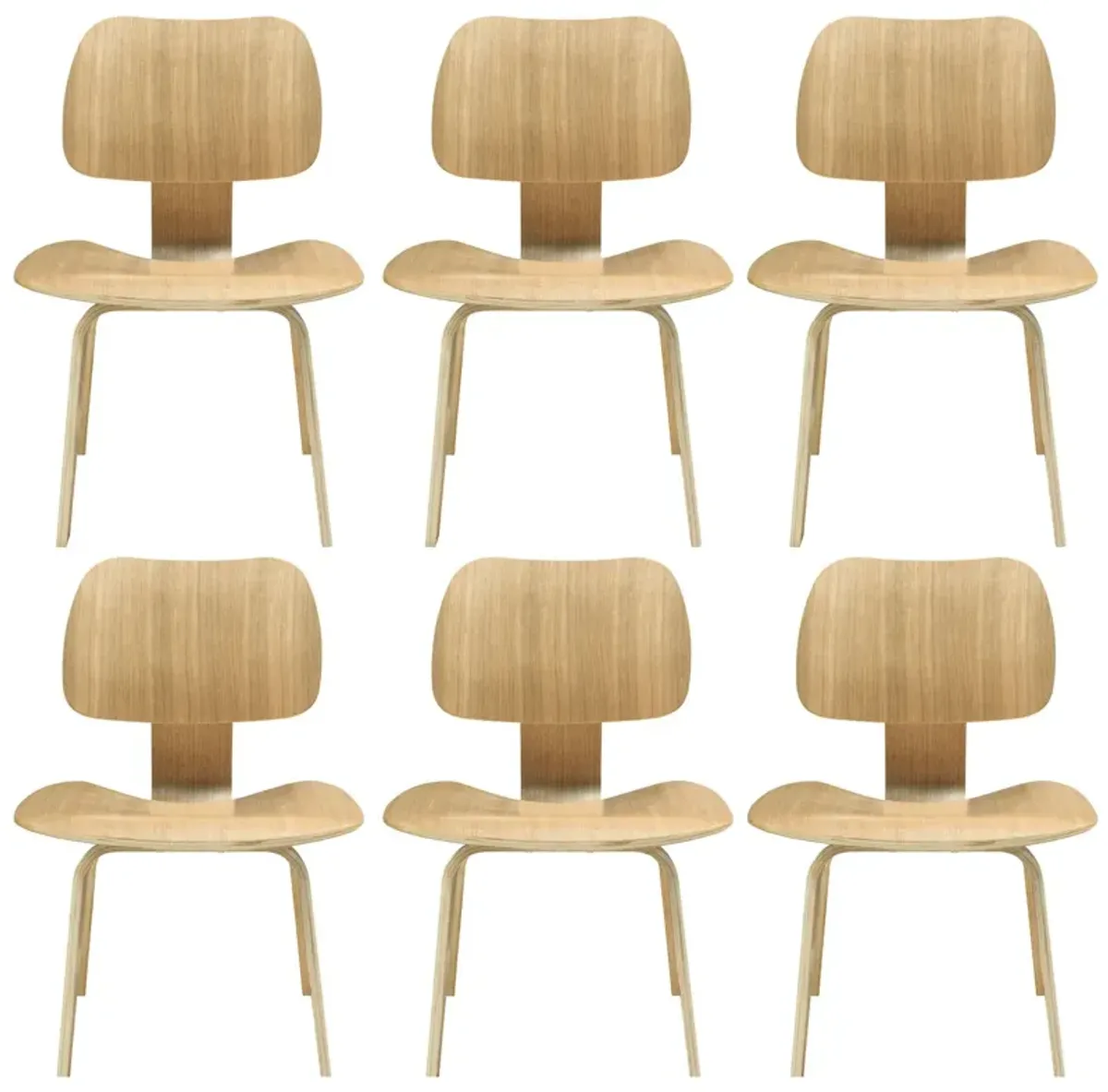 Fathom Dining Chairs Set of 6 by Modway Natural
