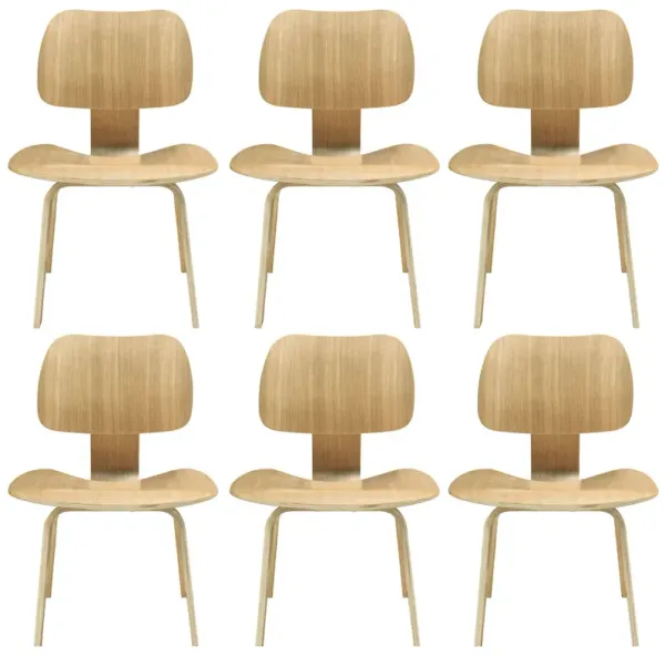 Fathom Dining Chairs Set of 6 by Modway Natural