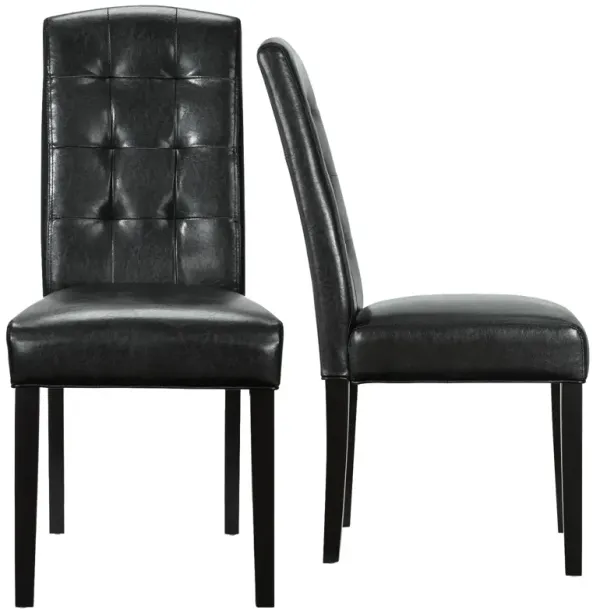 Perdure Dining Chairs Vinyl Set of 2 by Modway Black