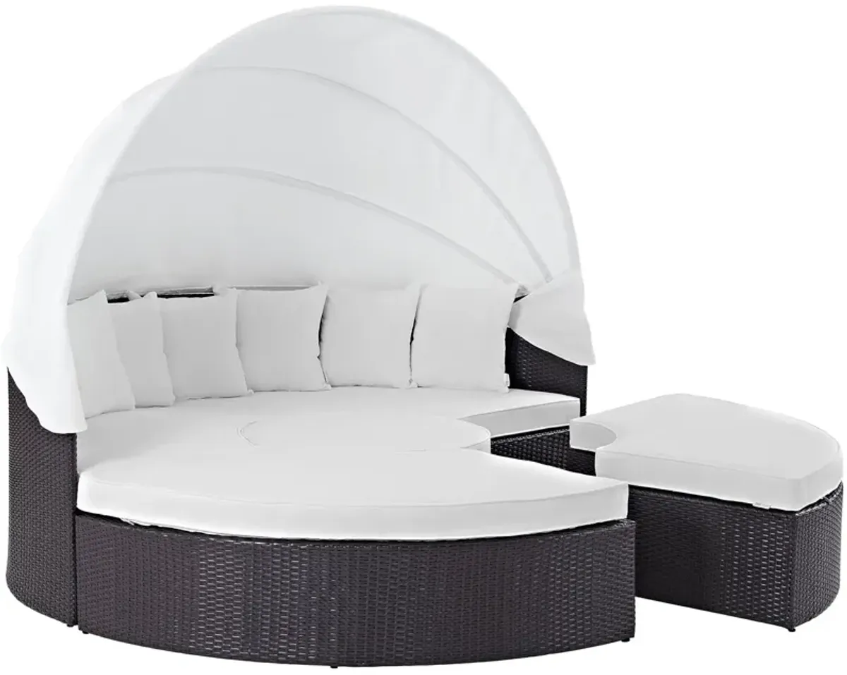 Quest Wicker Rattan Outdoor Patio Canopy Sectional Daybed by Modway