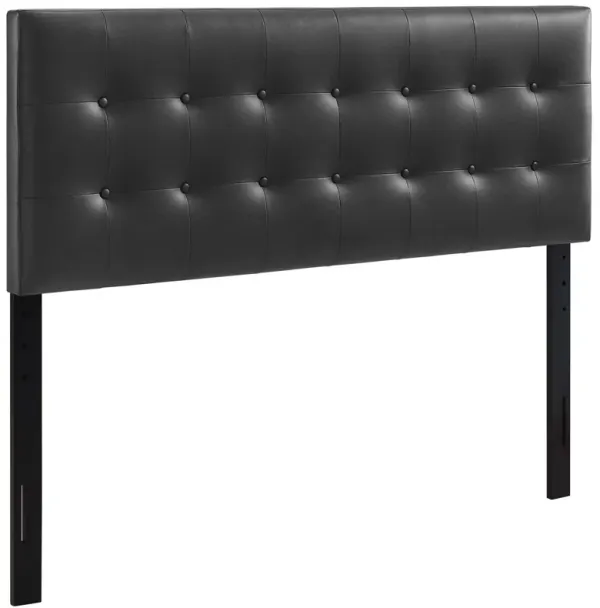 Emily Upholstered Vinyl Headboard by Modway Black / King