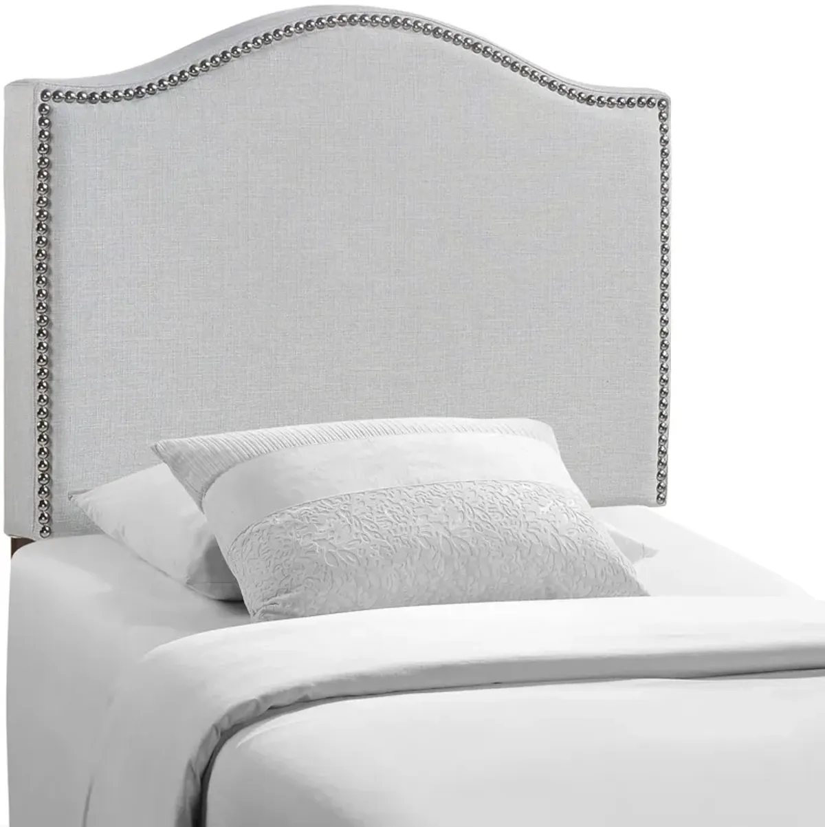 Curl Nailhead Upholstered Headboard by Modway Sky Gray / Twin