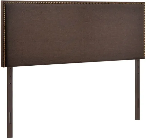 Region Nailhead Upholstered Headboard by Modway Queen / Dark Brown
