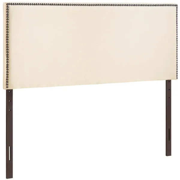 Region Nailhead Upholstered Headboard by Modway King / Ivory
