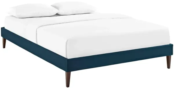 Sharon Fabric Bed Frame with Squared Tapered Legs by Modway Full / Azure