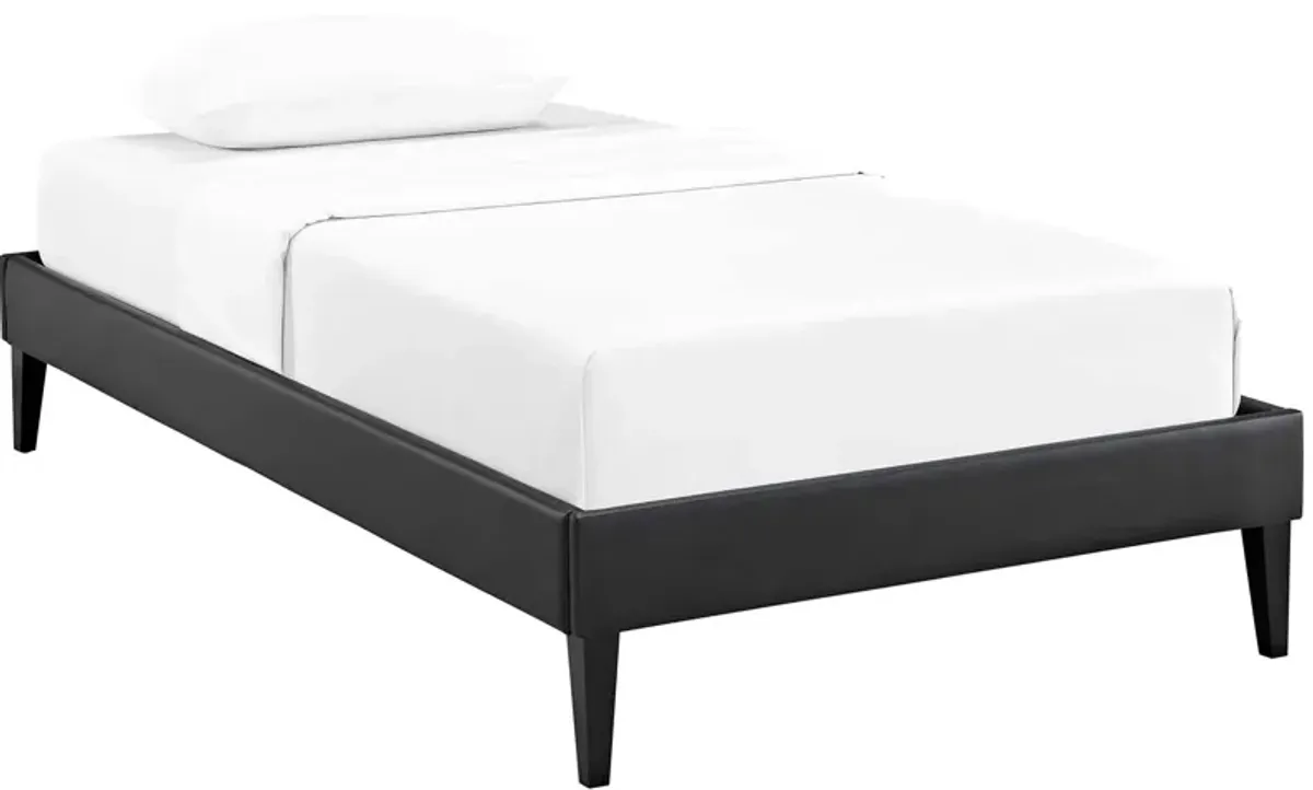 Sharon Fabric Bed Frame with Squared Tapered Legs by Modway Queen / White