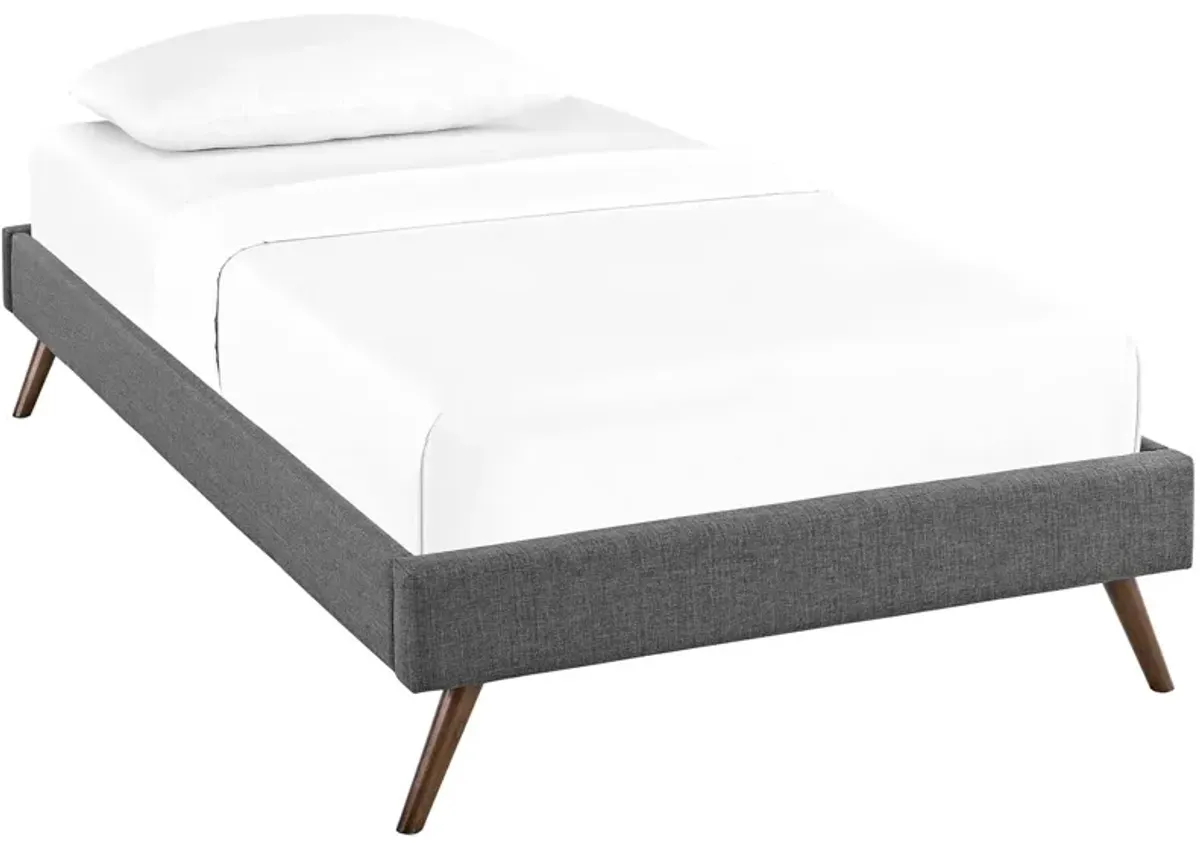 Helen Fabric Bed Frame with Round Splayed Legs by Modway Twin / Gray