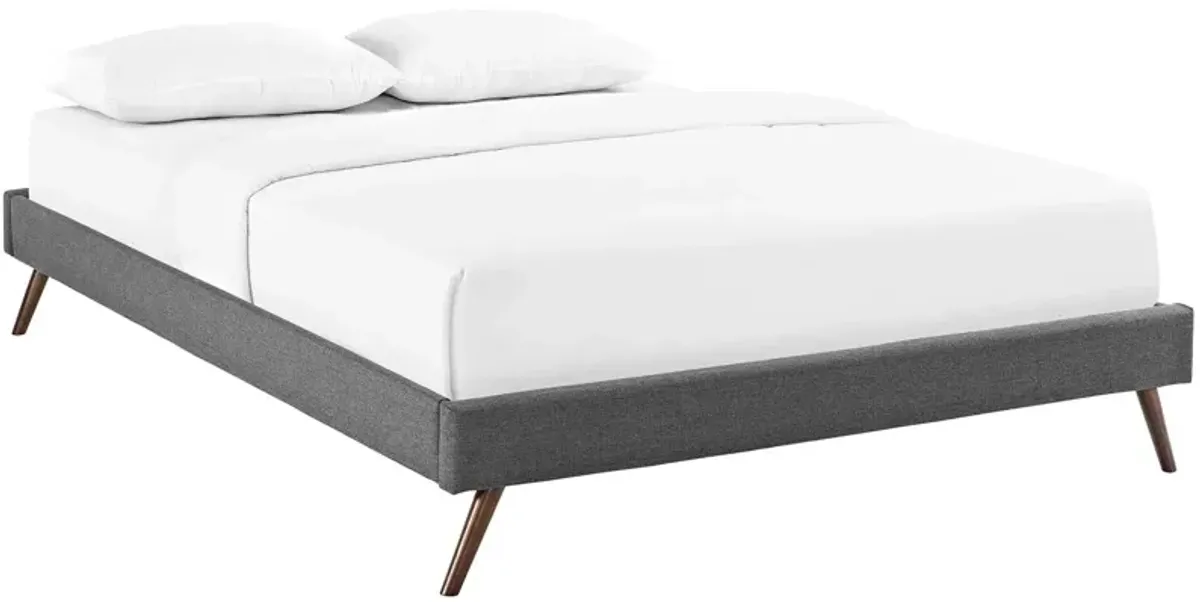 Helen Fabric Bed Frame with Round Splayed Legs by Modway Queen / Gray