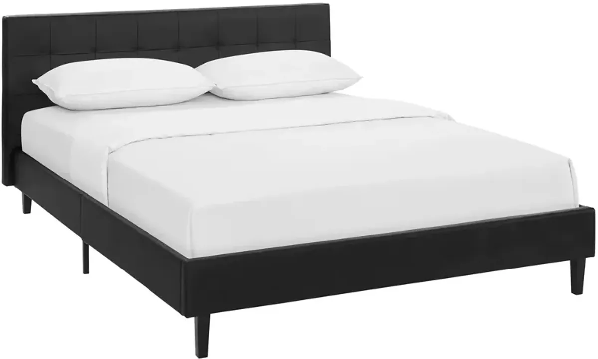 Linnea Faux Leather Bed by Modway White / Queen