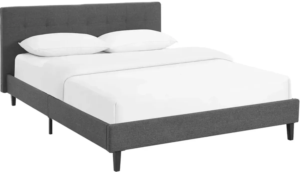 Linnea Fabric Bed by Modway Gray / Queen