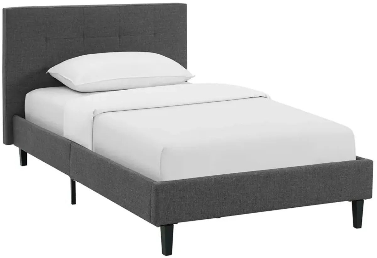 Linnea Fabric Bed by Modway Light Gray / Queen