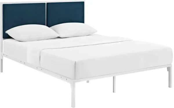Della Fabric Bed by Modway White Azure / King