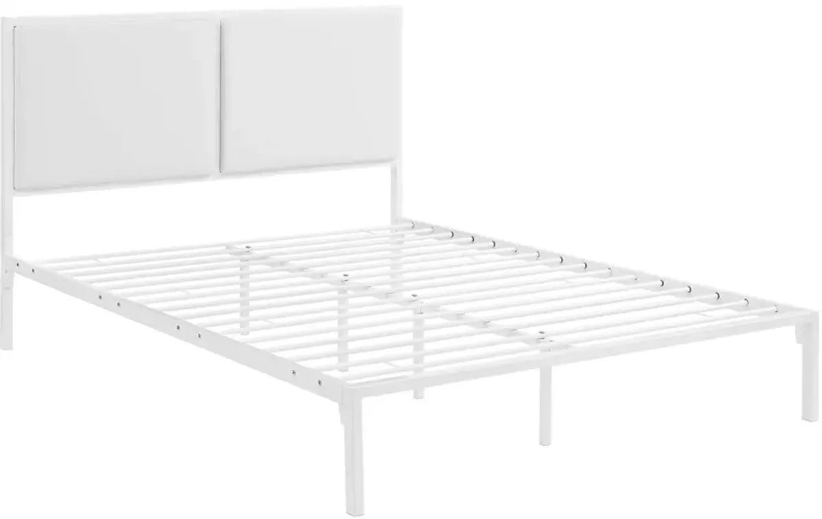 Della Vinyl Bed by Modway White White / King