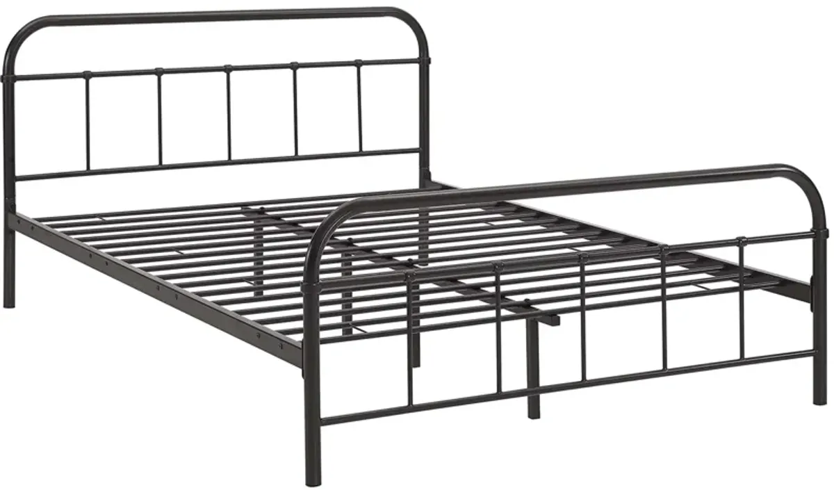 Maisie Stainless Steel Bed Frame by Modway Brown / Queen