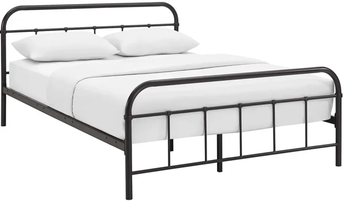 Maisie Stainless Steel Bed Frame by Modway White / Queen