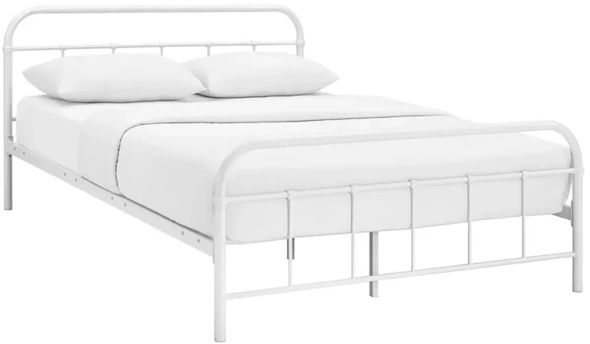 Maisie Stainless Steel Bed Frame by Modway White / Queen