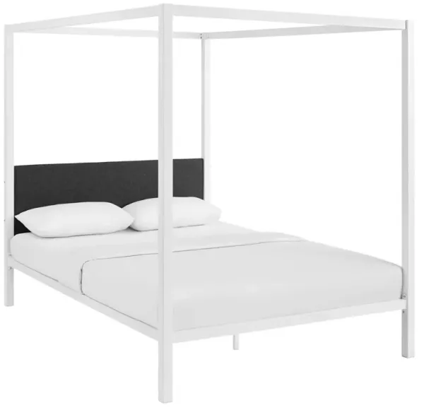 Raina Canopy Bed Frame by Modway White Gray / Queen