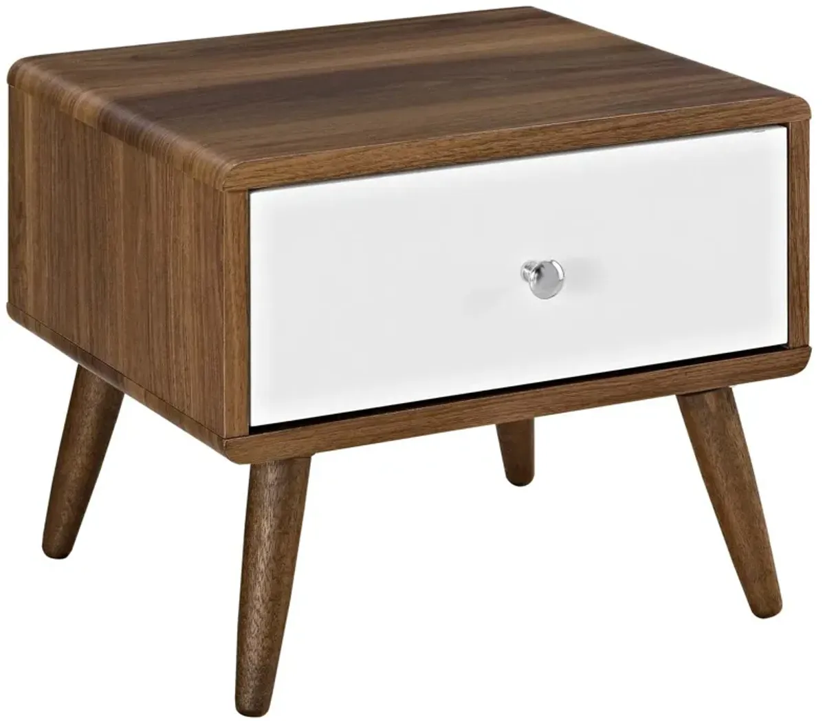 Transmit Nightstand by Modway Walnut White