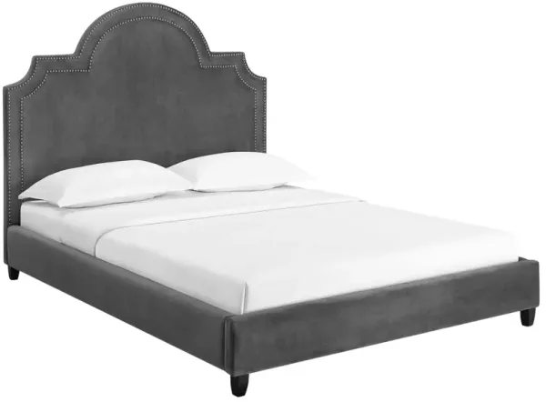 Primrose Performance Velvet Platform Bed by Modway Gray / Queen