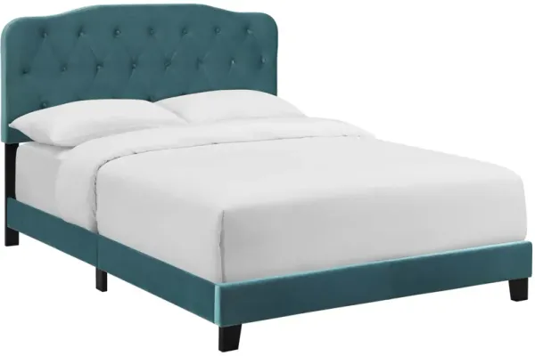 Amelia Performance Velvet Bed by Modway Sea Blue / Queen