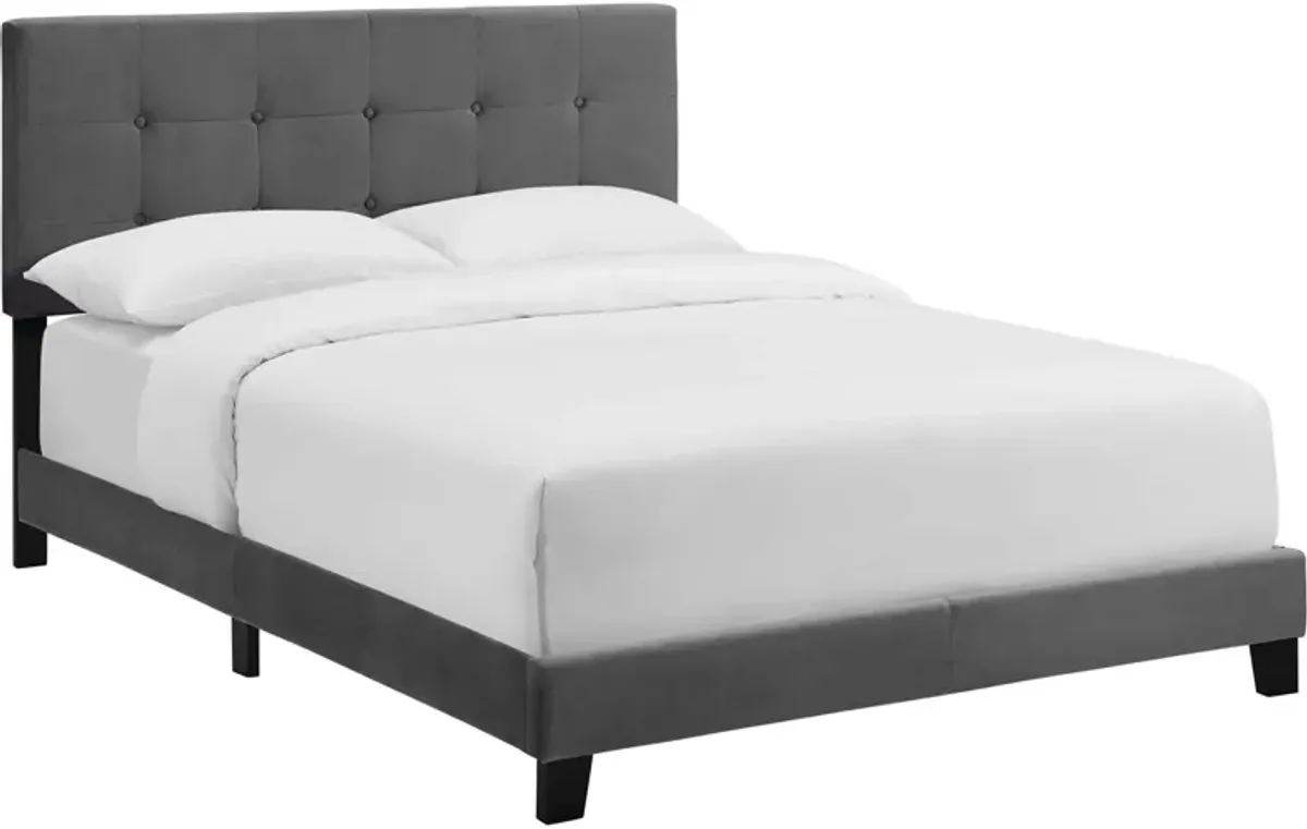Amira Performance Velvet Bed by Modway Ivory / King
